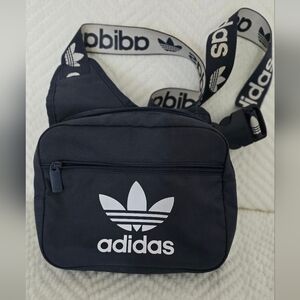 Adidas Blue and White Belt Bag Sporty Design